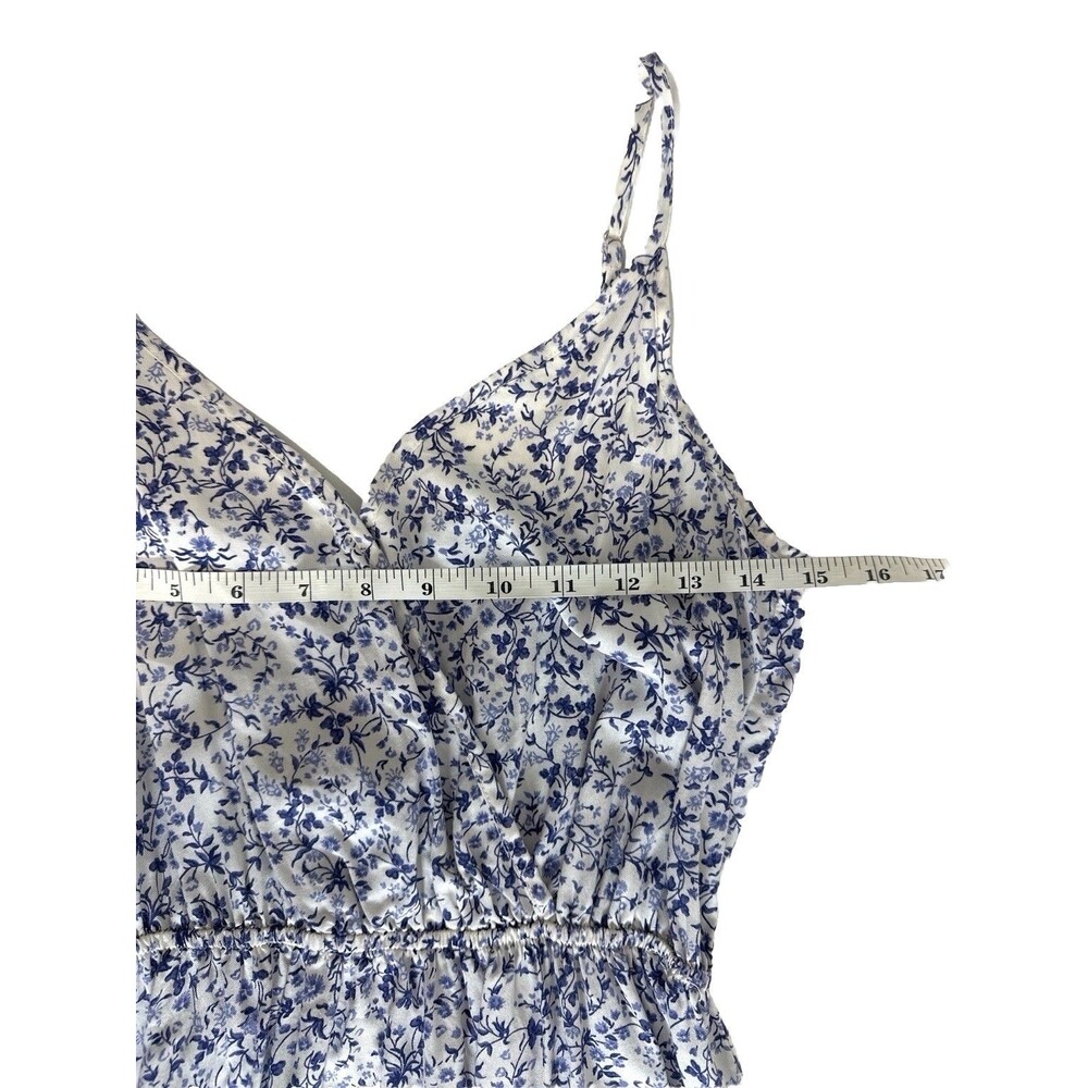 Reformation Bianka Dress Women 2 Blue White Floral Midi Tencel Lyocell Resort - Picture 6 of 9